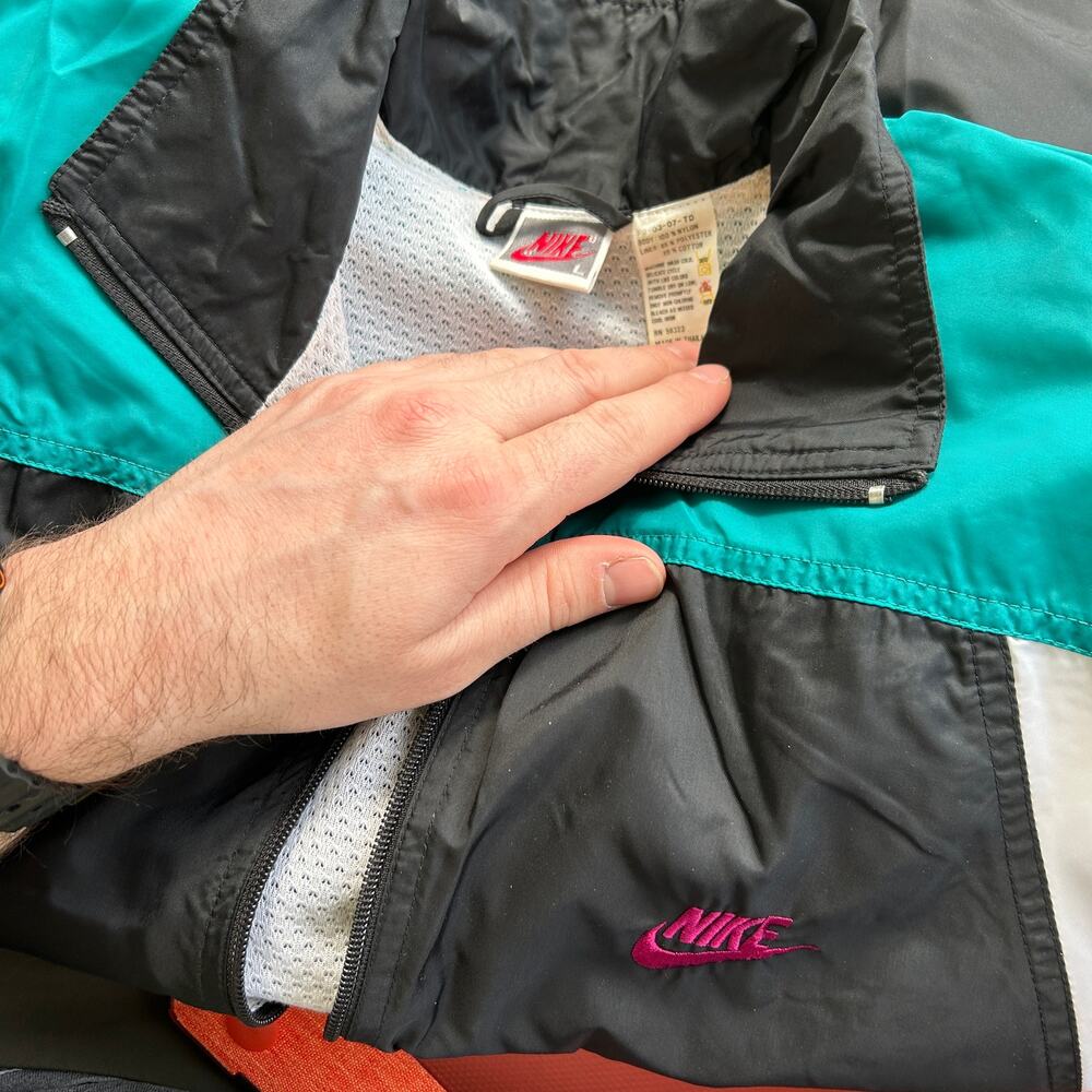 Vintage 90s Nike Silver Tab Windbreaker Jacket - Men's Large - Picture 7 of 16